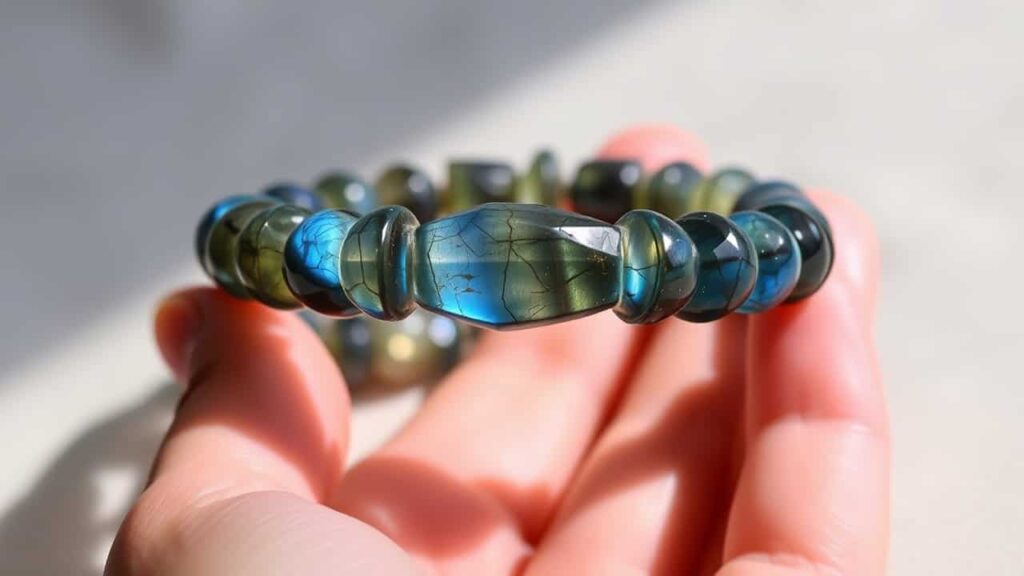 Labradorite crystals bracelets
