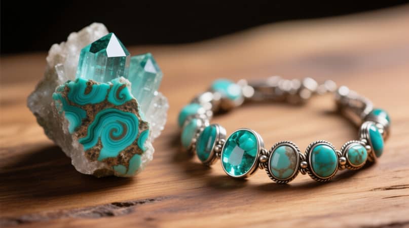 Chrysocolla crystal and Chrysocolla crystal bracelets