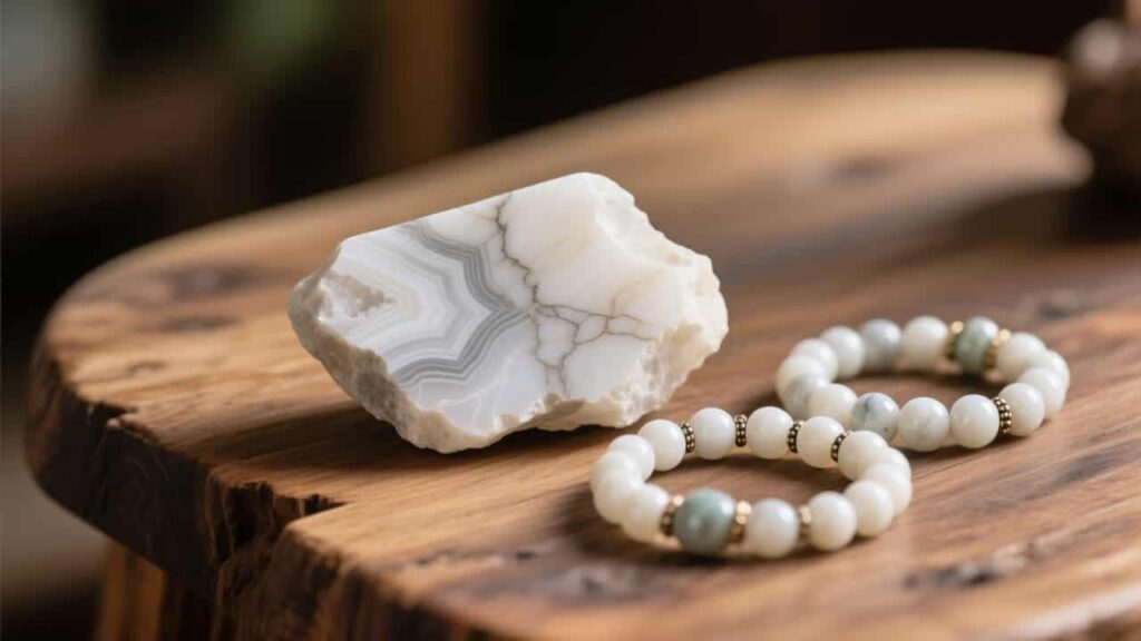 Howlite crystal and bracelets