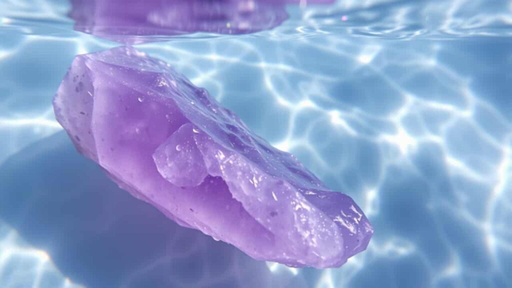 Amethyst in water