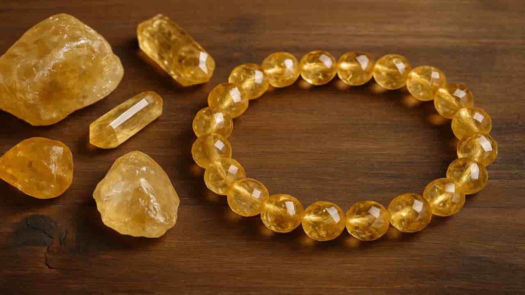 Topaz crystals and bracelet