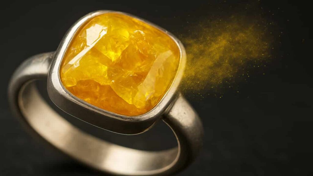 orpiment gemstone ring
